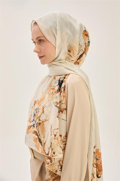 MECZ KREP İPEK ŞAL 70*190 CM - CAMEL
