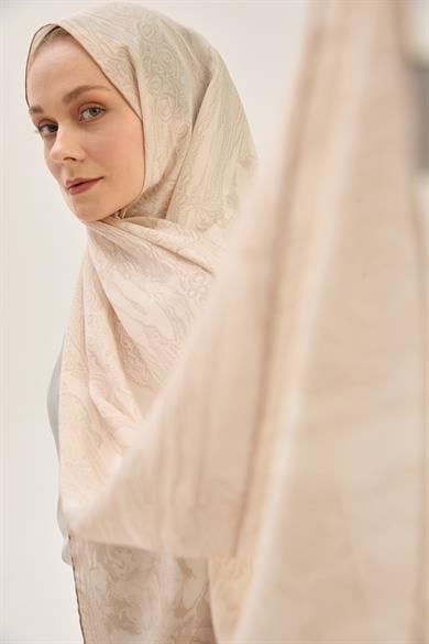 MECZ KREP İPEK ŞAL 70*190 CM - VİZON