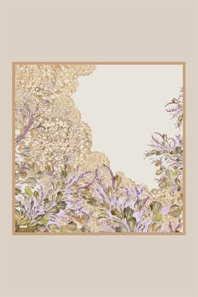 MED-CEZİR TİVİL İPEK EŞARP 90*90 CM - AÇIK ŞEFTALİ