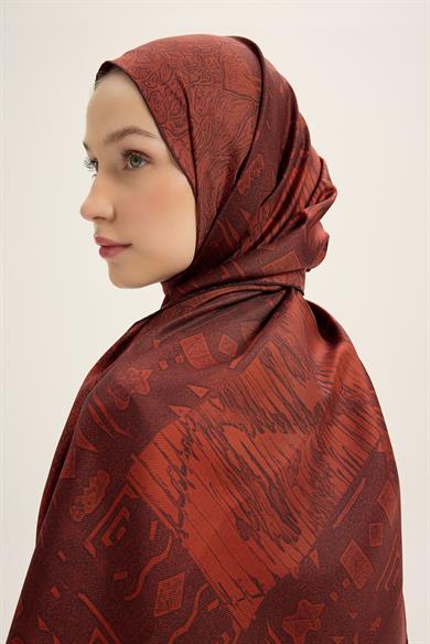 MERZ MULBERRY İPEK ŞAL 70*190 CM - BORDO