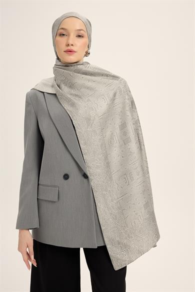 MERZ MULBERRY İPEK ŞAL 70*190 CM - GRİ