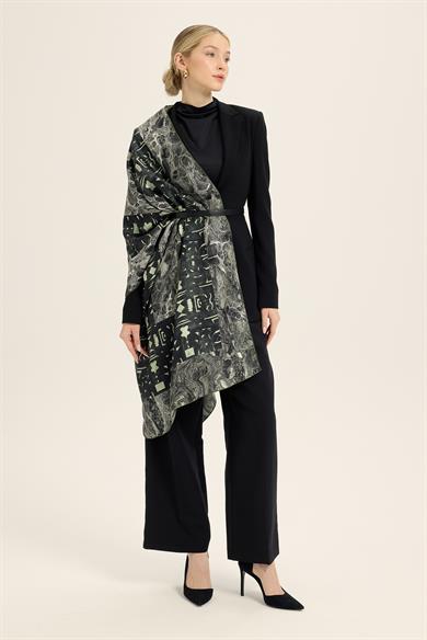 MERZ MULBERRY İPEK ŞAL 70*190 CM - KOYU YEŞİL