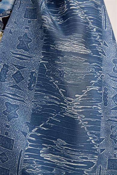 MERZ MULBERRY İPEK ŞAL 70*190 CM - MAVİ