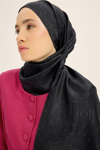 MERZ MULBERRY İPEK ŞAL 70*190 CM - SİYAH