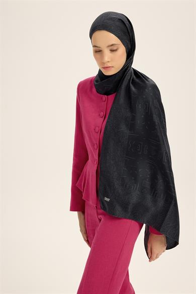 MERZ MULBERRY İPEK ŞAL 70*190 CM - SİYAH