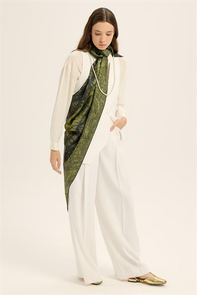 MERZ MULBERRY İPEK ŞAL 70*190 CM - YEŞİL