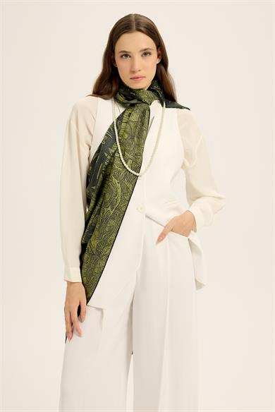 MERZ MULBERRY İPEK ŞAL 70*190 CM - YEŞİL