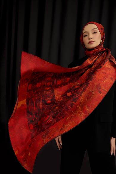 MERZ PAMUK İPEK ŞAL 70*190 CM - KIRMIZI