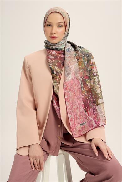 MERZ PAMUK İPEK ŞAL 70*190 CM - PEMBE