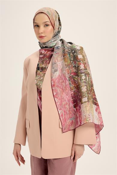 MERZ PAMUK İPEK ŞAL 70*190 CM - PEMBE
