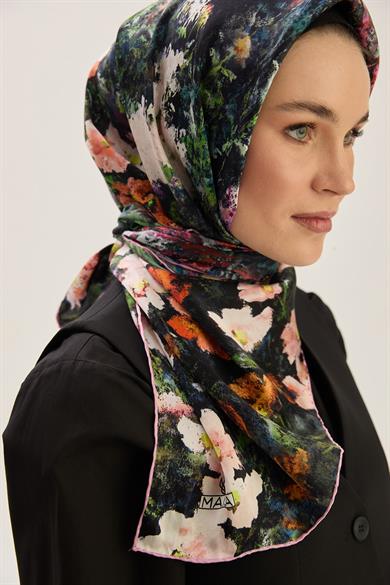 MEVA SURA İPEK EŞARP 90*90 CM - PUDRA PEMBE