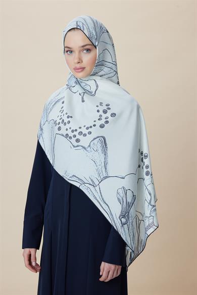 MEVCE PAMUK İPEK ŞAL 70*190 CM - AÇIK MAVİ