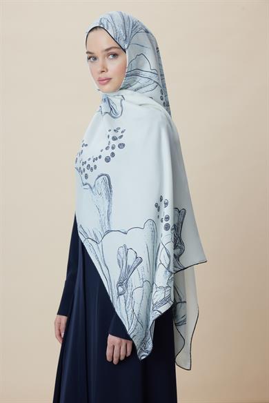 MEVCE PAMUK İPEK ŞAL 70*190 CM - AÇIK MAVİ