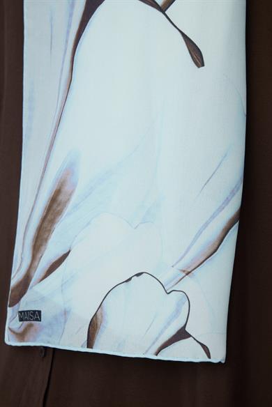 MEVCE PAMUK İPEK ŞAL 70*190 CM - BUZ MAVİSİ