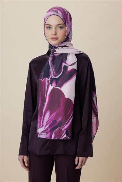 MEVCE PAMUK İPEK ŞAL 70*190 CM - FUŞYA