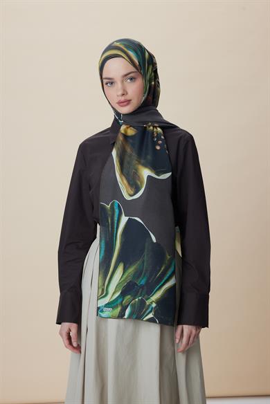 MEVCE PAMUK İPEK ŞAL 70*190 CM - KAHVERENGİ