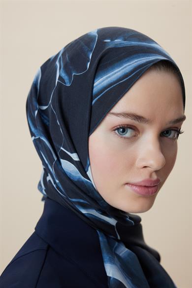 MEVCE PAMUK İPEK ŞAL 70*190 CM - KOYU LACİVERT