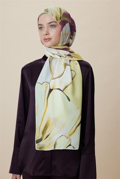 MEVCE PAMUK İPEK ŞAL 70*190 CM - SARI