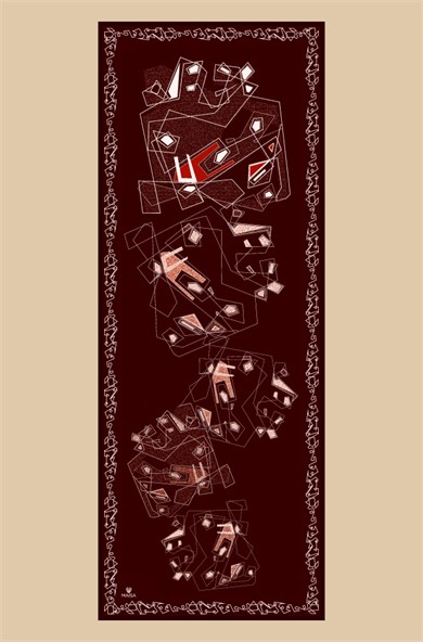 MİNA PAMUK İPEK ŞAL 70*190 CM - BORDO