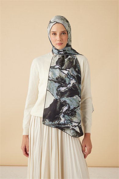 MİRAS PAMUK İPEK ŞAL 70*190 CM - GRİ