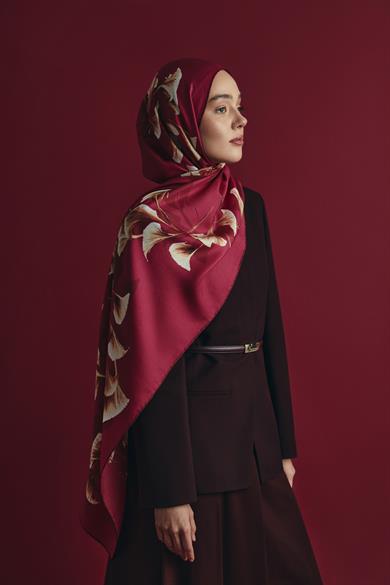 MİSK PAMUK İPEK ŞAL 70*190 CM - KIRMIZI