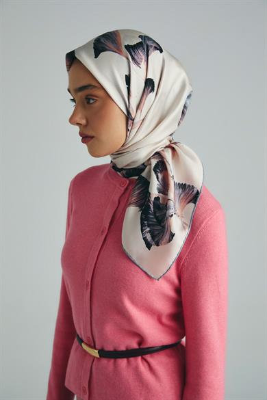 MİSK TİVİL İPEK EŞARP 90*90 CM - PUDRA PEMBE