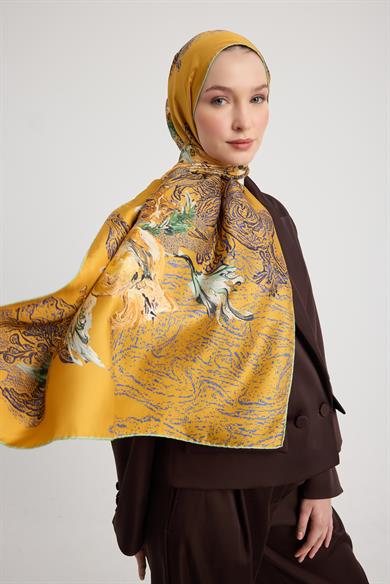 NARDEN MULBERRY İPEK ŞAL 70*190 CM - HARDAL