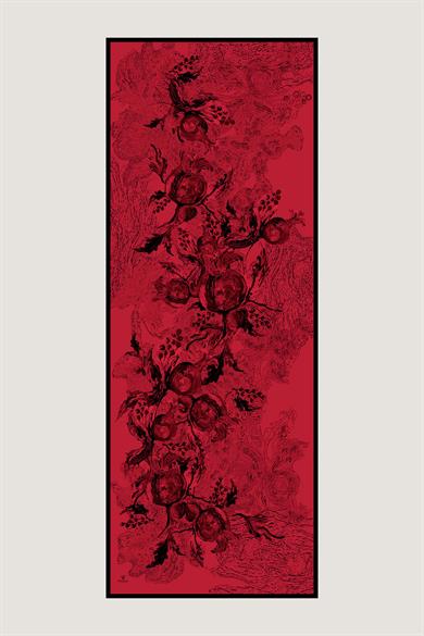 NARDEN MULBERRY İPEK ŞAL 70*190 CM - KIRMIZI