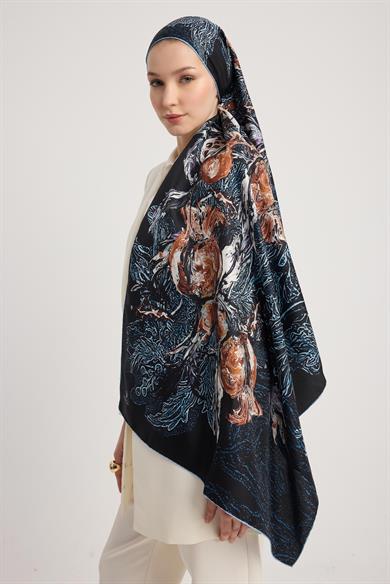 NARDEN MULBERRY İPEK ŞAL 70*190 CM - LACİVERT