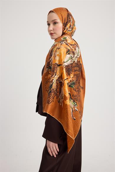 NARDEN MULBERRY İPEK ŞAL 70*190 CM - TABA