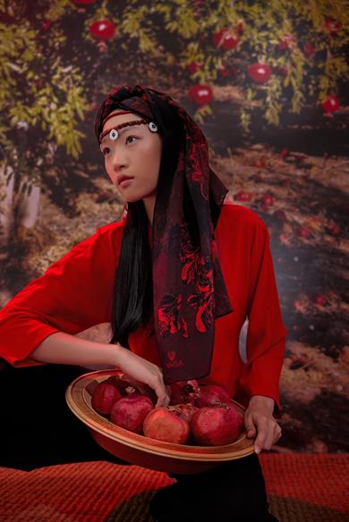 NARİN KREP İPEK ŞAL 70*190 CM - BORDO