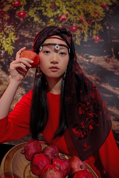 NARİN KREP İPEK ŞAL 70*190 CM - BORDO
