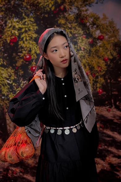 NARİN KREP İPEK ŞAL 70*190 CM - GRİ