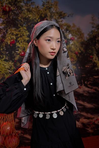 NARİN KREP İPEK ŞAL 70*190 CM - GRİ