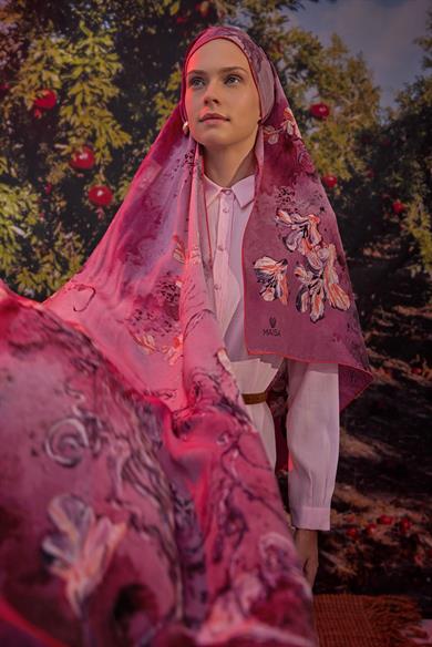 NARİN KREP İPEK ŞAL 70*190 CM - PEMBE