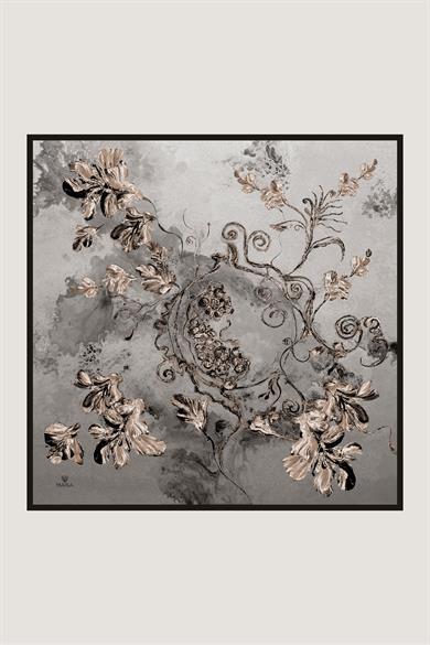 NARİN TİVİL İPEK EŞARP 90*90 CM - GRİ