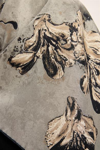 NARİN TİVİL İPEK EŞARP 90*90 CM - GRİ