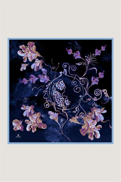 NARİN TİVİL İPEK EŞARP 90*90 CM - MOR