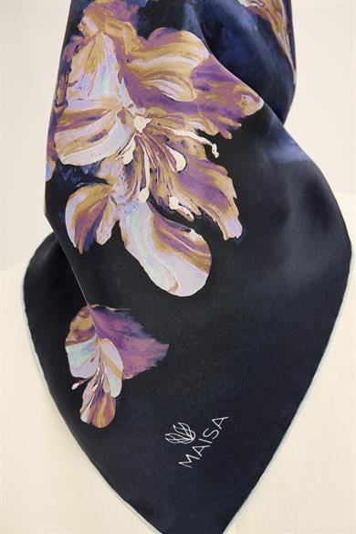 NARİN TİVİL İPEK EŞARP 90*90 CM - MOR