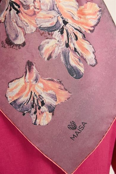 NARİN TİVİL İPEK EŞARP 90*90 CM - PEMBE