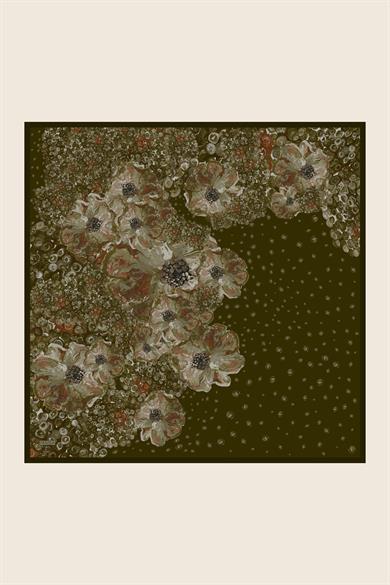 NARLA MULBERRY İPEK EŞARP 90*90 CM - HAKİ
