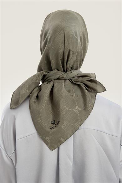 NEDA PAMUK İPEK EŞARP 90*90 CM - HAKİ
