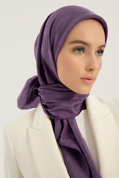 NEDA PAMUK İPEK EŞARP 90*90 CM - MOR
