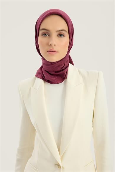 NEDA PAMUK İPEK EŞARP 90*90 CM - MÜRDÜM