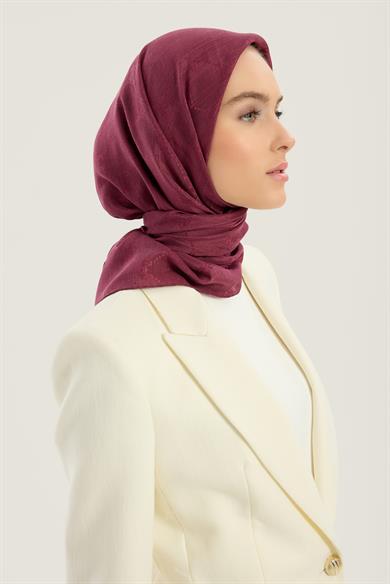 NEDA PAMUK İPEK EŞARP 90*90 CM - MÜRDÜM