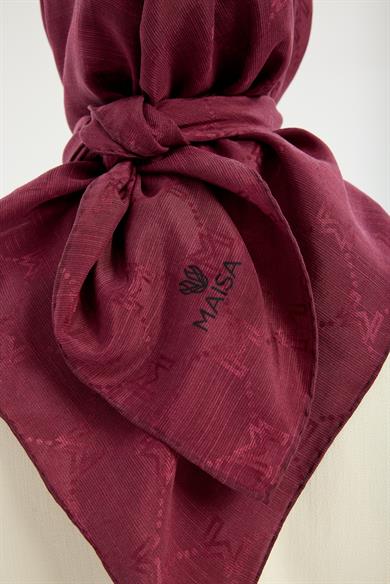 NEDA PAMUK İPEK EŞARP 90*90 CM - MÜRDÜM