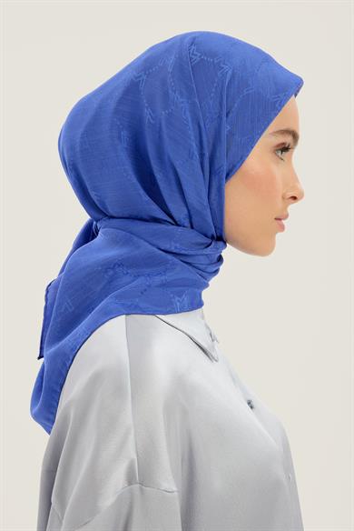 NEDA PAMUK İPEK EŞARP 90*90 CM - SAKS
