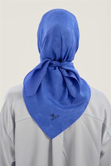 NEDA PAMUK İPEK EŞARP 90*90 CM - SAKS