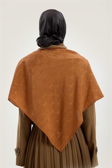 NEDA PAMUK İPEK EŞARP 90*90 CM - TABA