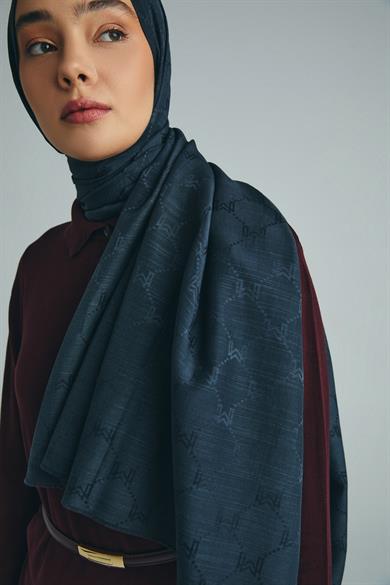 NEDA PAMUK İPEK ŞAL 70*190 CM - KOYU GRİ